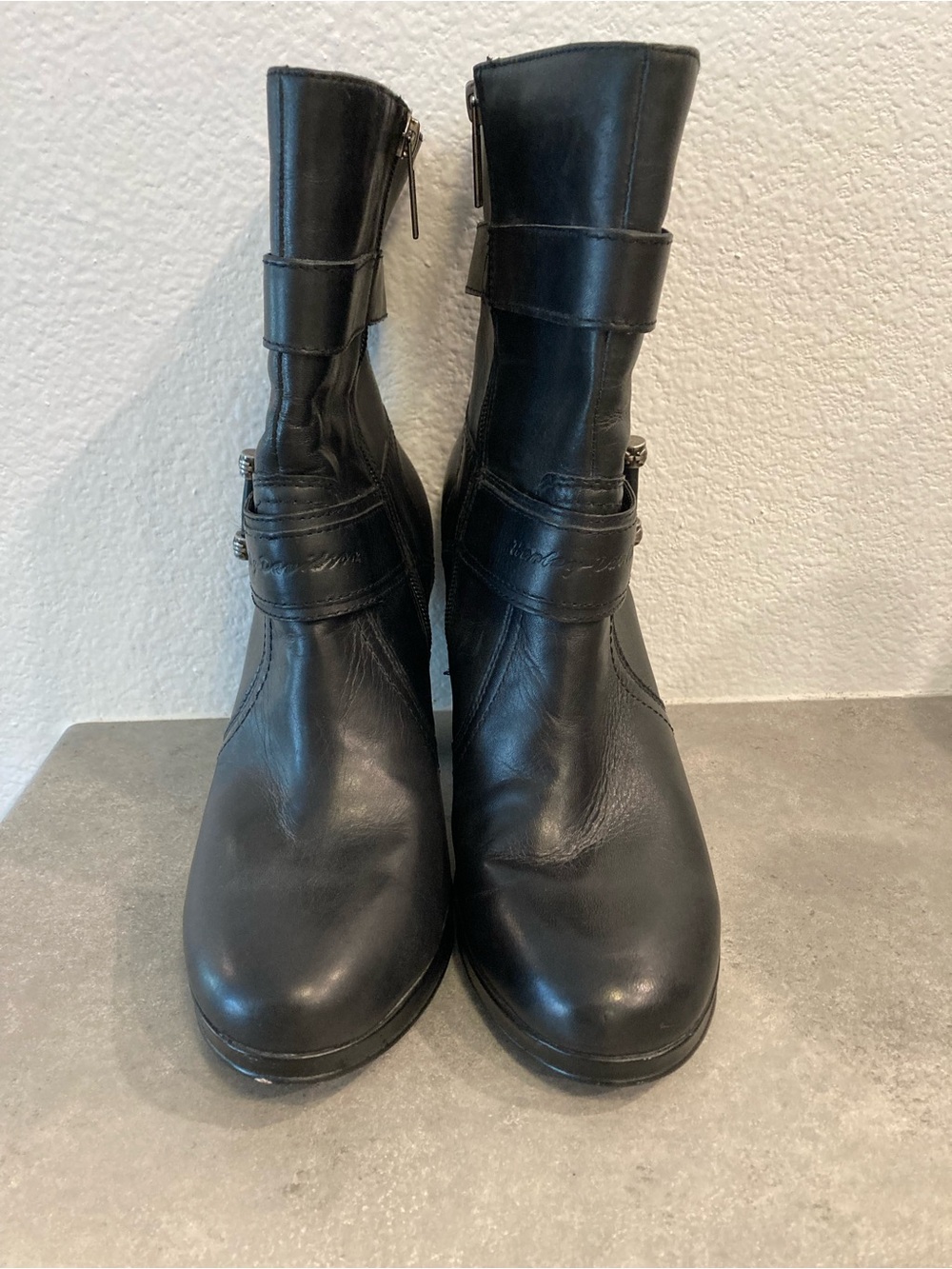 Rare Harley Davidson Platform  Heeled Boot